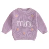 Knit Sweater with Flower Design for Babies