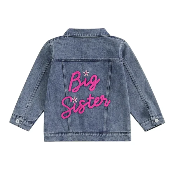 Denim Jacket with Big Sis Embroidery for Kids