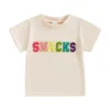 Casual Letter Embroidery Round Neck T-Shirt for Kids
