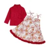 Christmas Skirt Set with Santa Cup Print