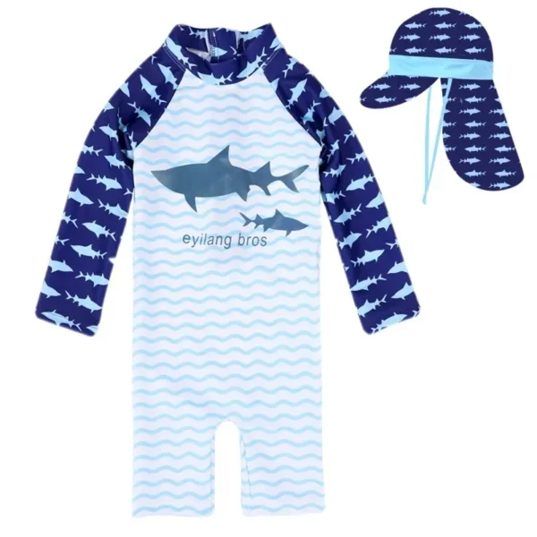 Cartoon Long Sleeve Sunscreen Swimwear for Kids