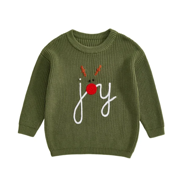 Cute Reindeer Embroidery Knit Sweater for Toddlers