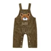 Embroidered Bear Sleeveless Baby Romper