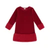 Christmas Dress with Long Sleeves and Plush Trim