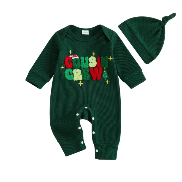 Christmas Embroidered Romper with Hat