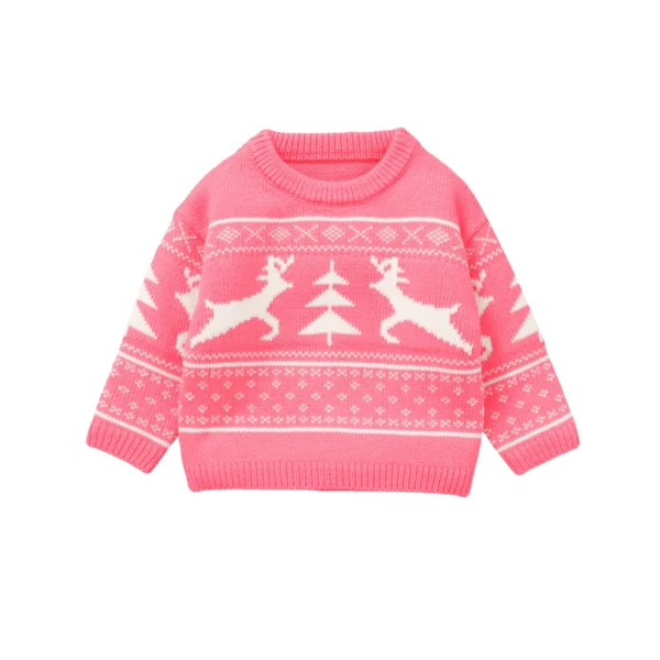 Christmas Sweater with Santa and Elk Design