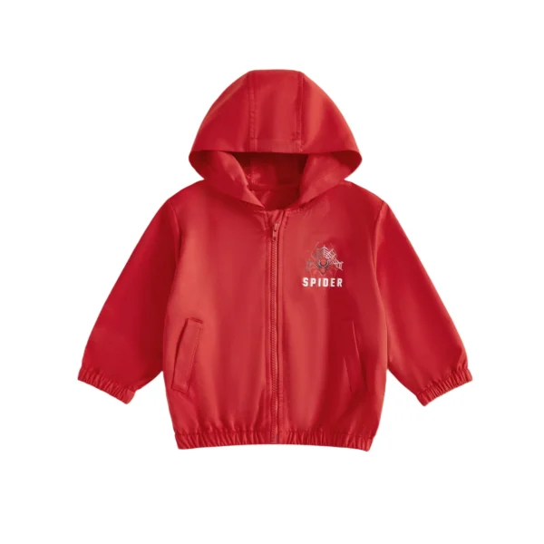 Lightweight Spider Print Hooded Jacket