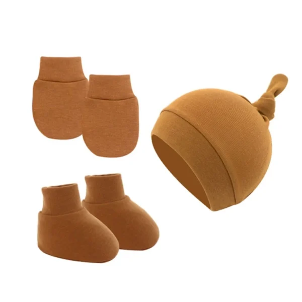 S272904b4560a42809d3579834a7bc8820.webp Soft Cotton Baby Hat, Gloves, and Socks Set