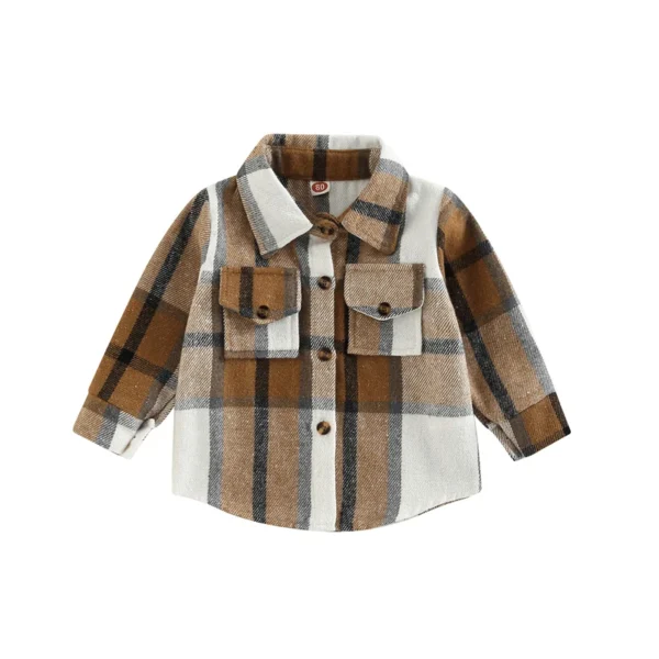 Flannel Plaid Long Sleeve Shirt for Kids
