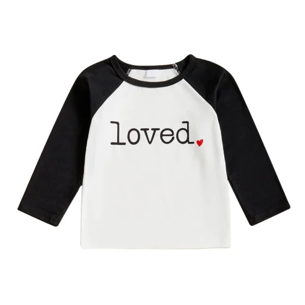 Contrast Color Letter Print Raglan Long Sleeve Shirt for Kids