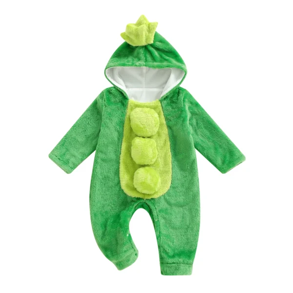 Plush Winter Hooded Romper Jumpsuit