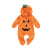Pumpkin Devil Face Baby Halloween Romper