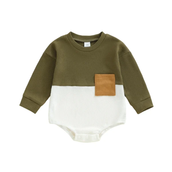 S3fe0de81f0b24b6285742bb5a61e603aF.webp Contrast Color Long Sleeve Baby Jumpsuit