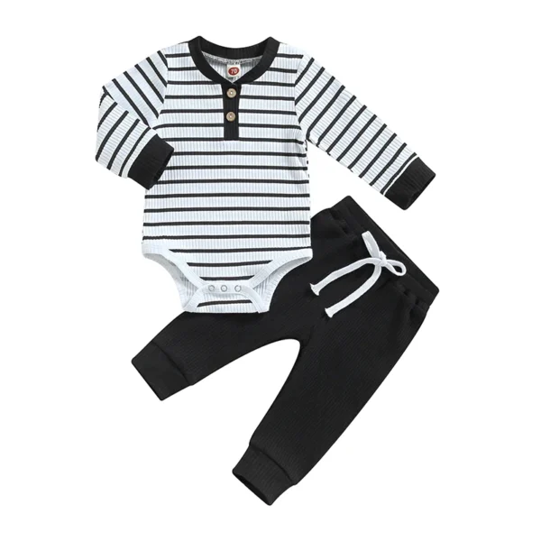 S4196f2bbadb9435ab91f47178afc3880w.webp Striped Ribbed Knit Bodysuit and Drawstring Pants Set
