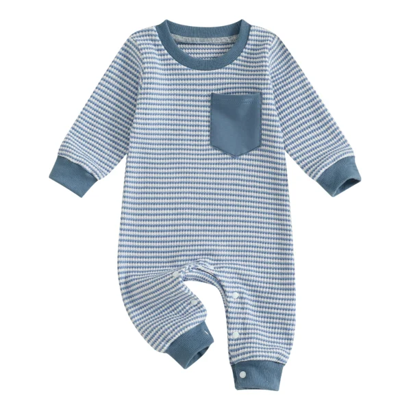 Striped Long Sleeve Baby Jumpsuit