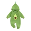 Hooded Cartoon Avocado Jumpsuit for Infants