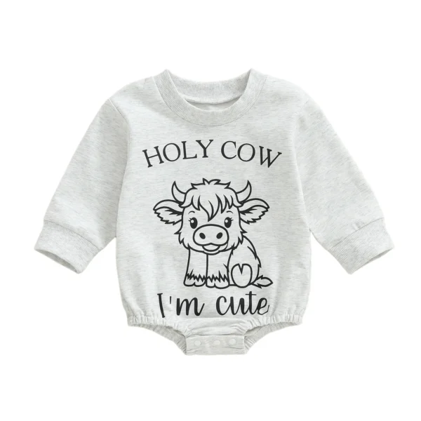 Cow Print Long Sleeve Bubble Romper