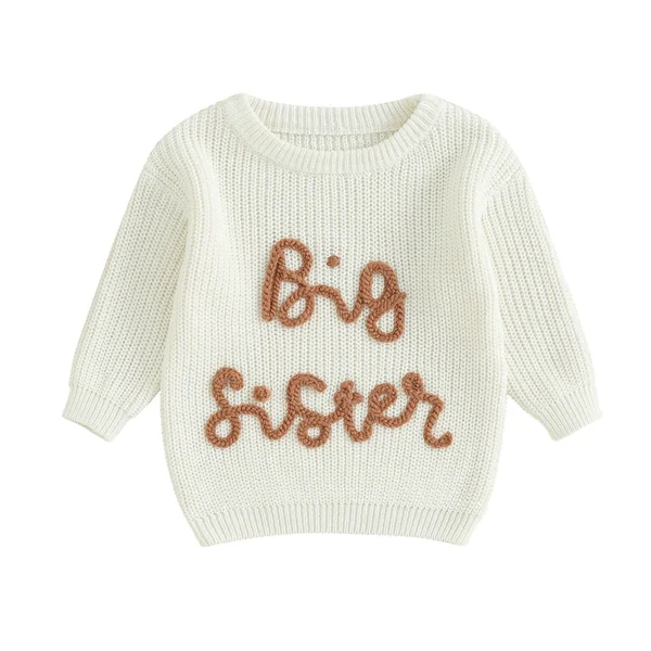 Embroidered Letter Knitted Sweater for Kids