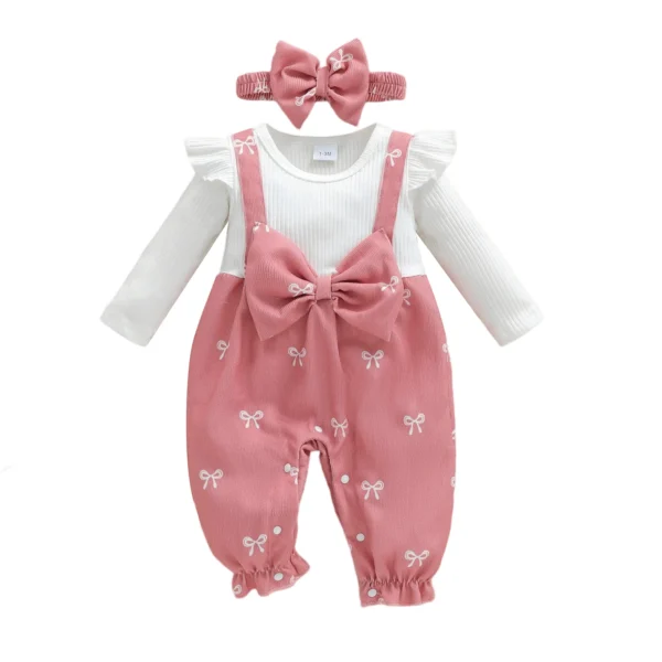 Bow Romper with Headband for Baby