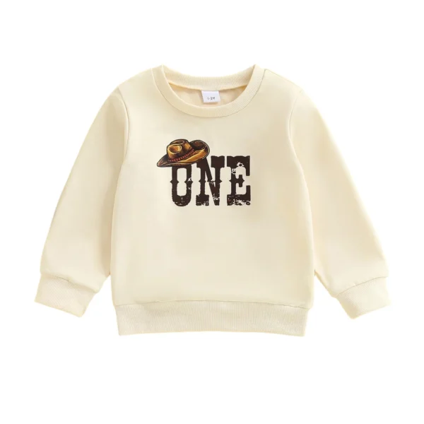 Toddler Birthday Sweatshirt with Western Hat Print