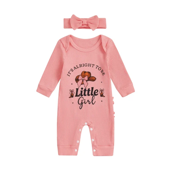 Bow Detail Long Sleeve Romper and Headband Set