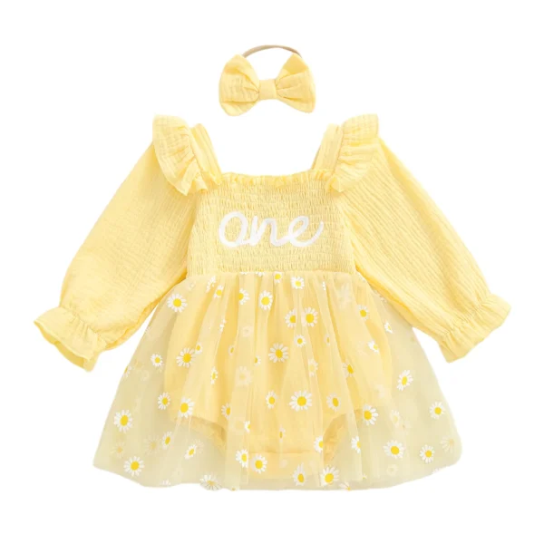 S57763146bbba4c92aab0a3d947e2b34dO.webp Daisy Embroidery Tulle Bubble Romper with Headband