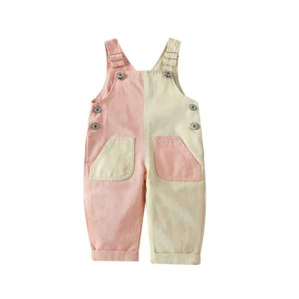 S58f1c0634f4547eba98d7019ef9061788.webp Contrast Color Button Overalls with Pockets for Kids