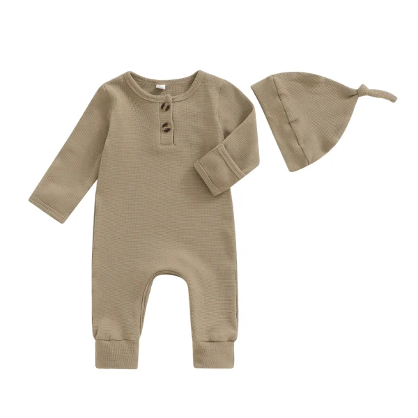 Newborn Baby Long Sleeve Romper with Hat