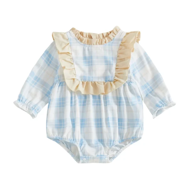 Plaid Long Sleeve Baby Romper