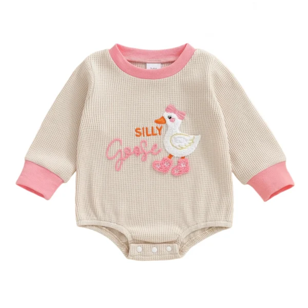 Long Sleeve Embroidered Goose Bodysuit