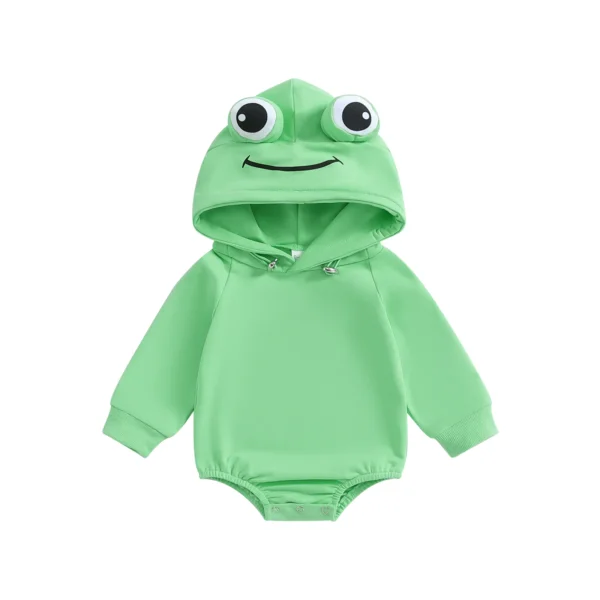 Frog Print Long Sleeve Baby Romper