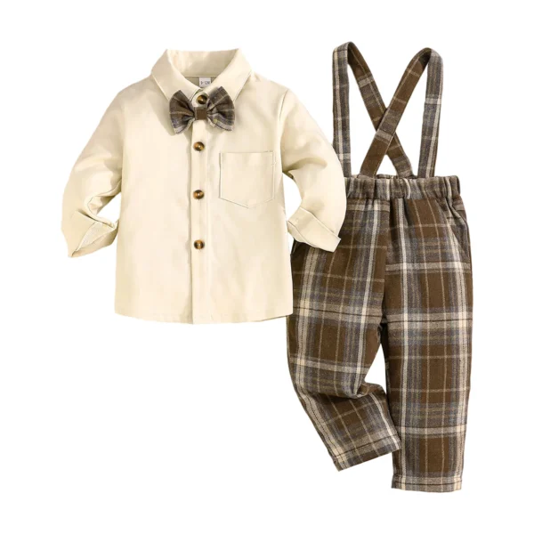 Gentleman Outfit with Bowtie and Suspender Pants