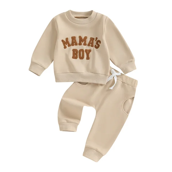 Casual Crewneck Sweatshirt and Pants Set for Toddlers