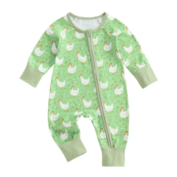 S749c07d6c15e43eb9ee9a7d2709709abq.webp Chicken Print Long Sleeve Jumpsuit with Headband
