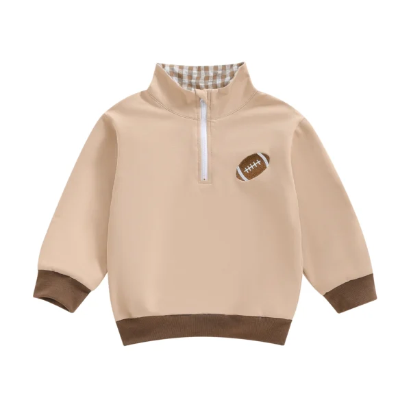 Toddler Football Sweatshirt Half Zip Pullover