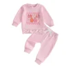 S7bf5df32aaa34e4b8d73371ba46a2c3cv.webp Letter Print Long Sleeve Sweatshirt and Sweatpants Set