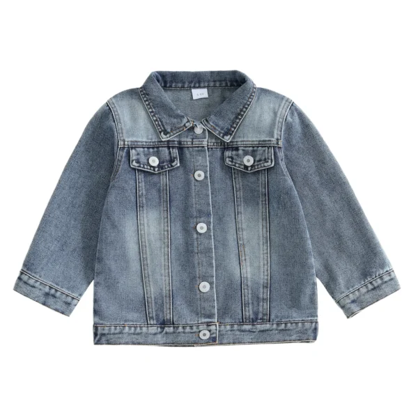 Denim Jacket with Embroidered Letters and Bow