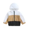 Contrast Color Zip Up Hoodie Jacket for Kids