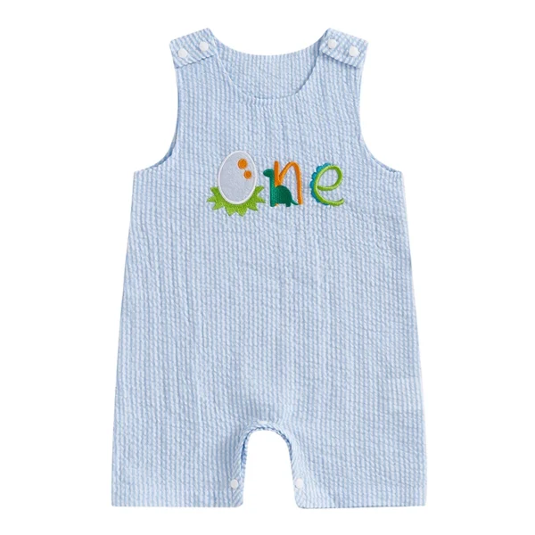 Sleeveless Embroidered Birthday Romper for Infants
