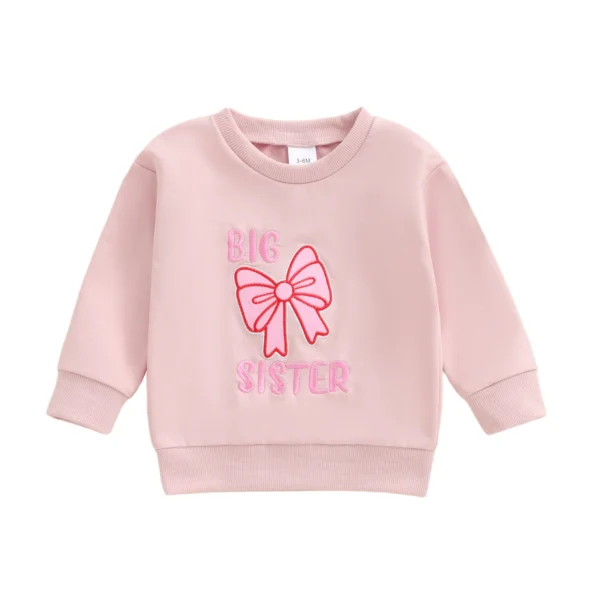 Fall Sweatshirt with Bow Embroidery