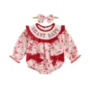 Christmas Bodysuit with Santa Print and Headband