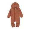 Hooded Long Sleeve Baby Bodysuit with Pockets