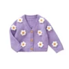 Knitted Flower Cardigan for Toddlers