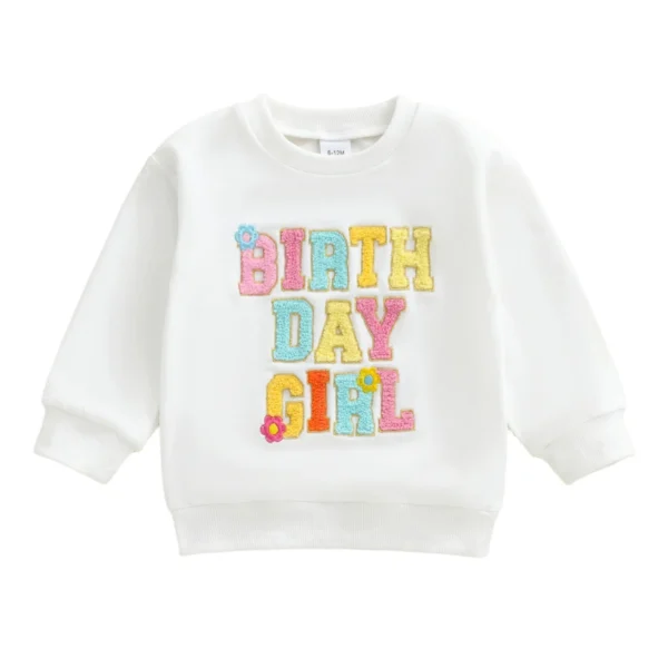 Embroidered Birthday Sweatshirt Pullover