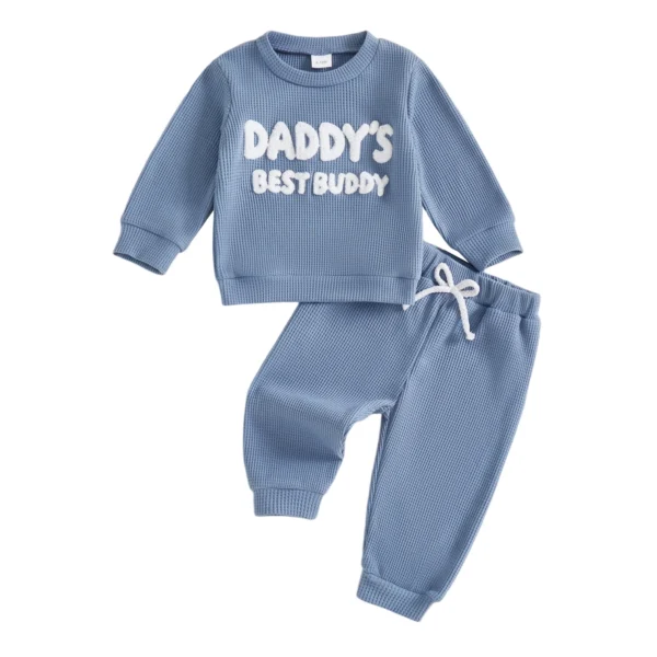 Embroidered Long Sleeve Pullover and Elastic Pants Set