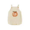 Halloween Pumpkin Embroidery Knit Jumpsuit for Babies