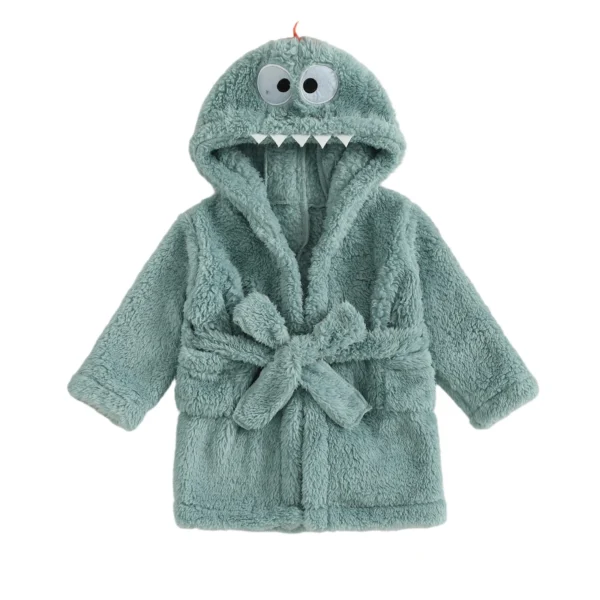 Dinosaur Plush Hooded Fleece Bathrobe