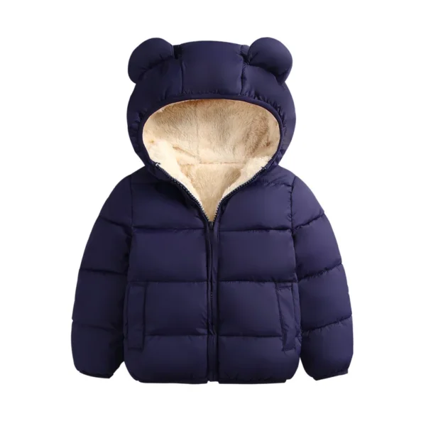 Solid Color Hooded Cotton Padded Jacket