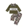 Flying Duck Embroidery Sweatshirt and Pants Set