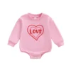 Cute Letter and Heart Printed Long Sleeve Romper
